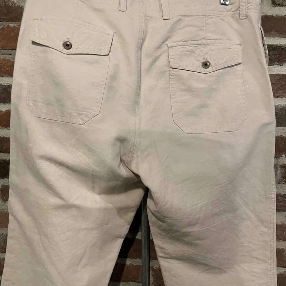 Banana Republic off white cotton/linen blend pants size 34w